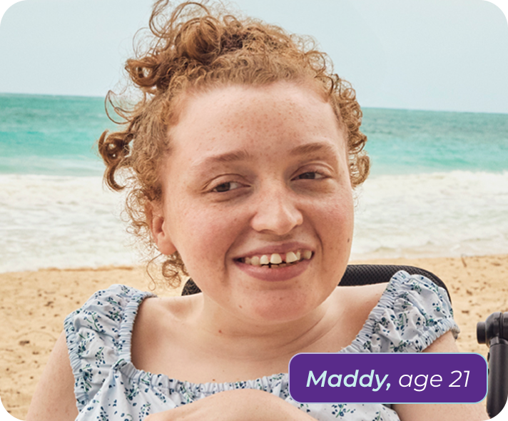 Maddy, age 21, living with Rett syndrome