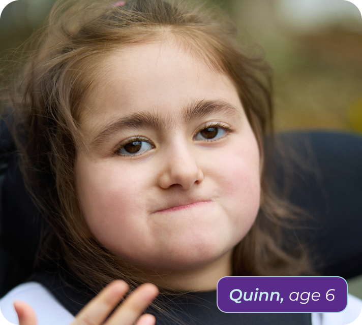 Quinn, age 6, living with Rett syndrome