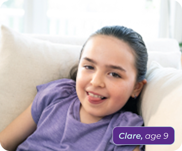 Clare, age 9, living with Rett syndrome