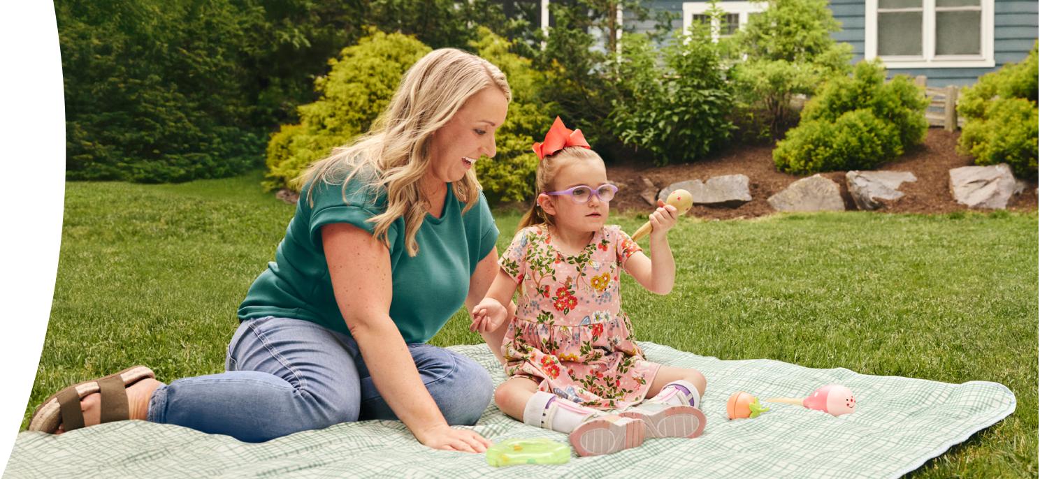 Madelyn, age 5, on DAYBUE® since 2023, with her mom