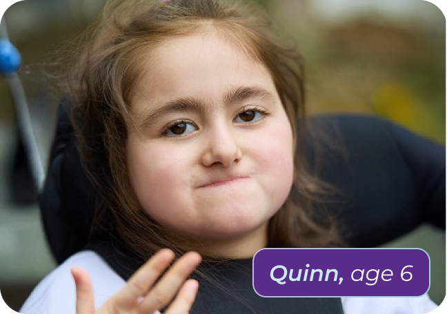 Quinn, age 5, living with Rett syndrome