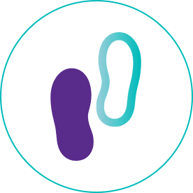 Reduced or impaired ability to walk icon