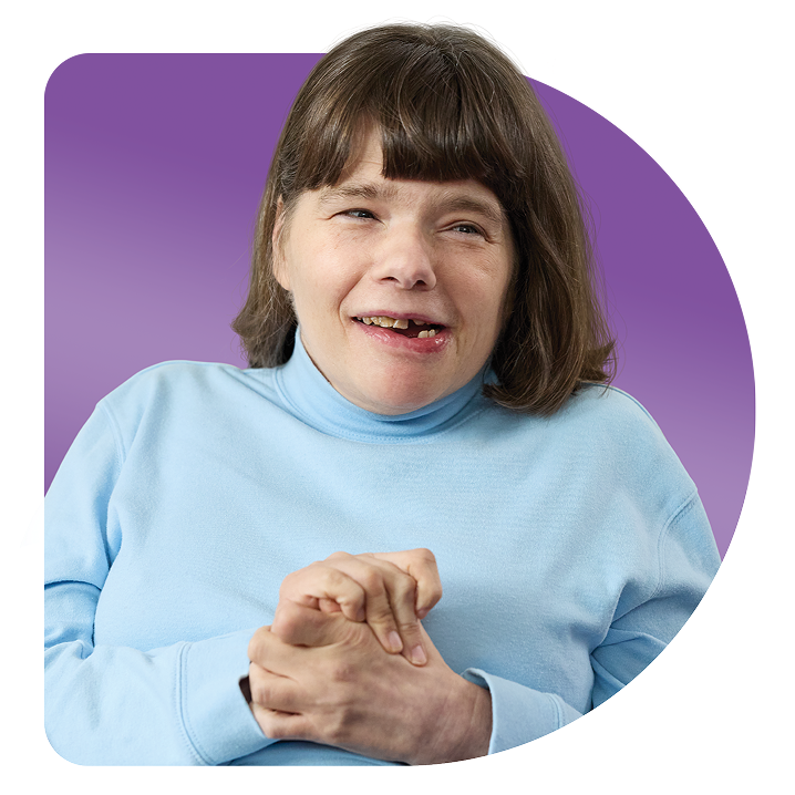 Shannon, age 54, living with Rett syndrome