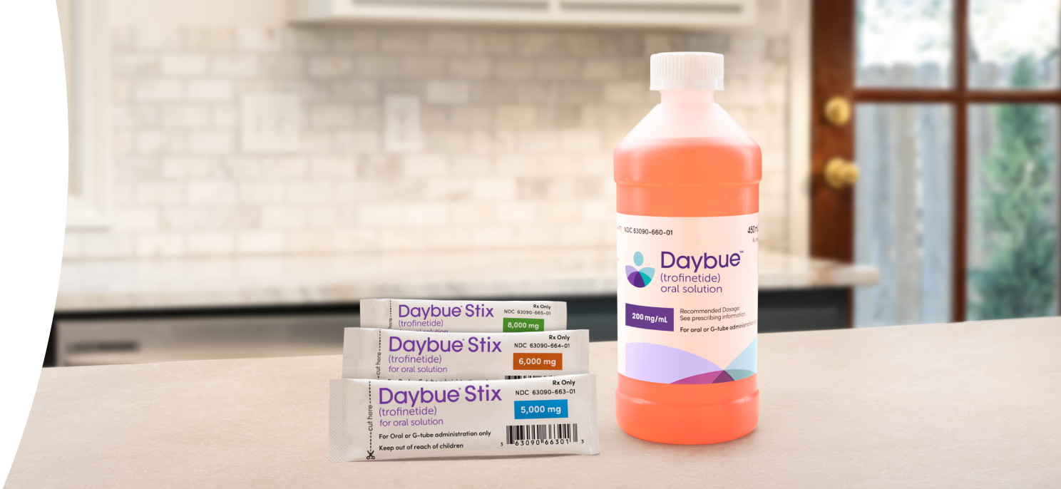 image of DAYBUE in both liquid and STIX form